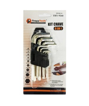 Kit Chave Allen 1,5 a 10mm Com 9 Peças Troya Tools 9260