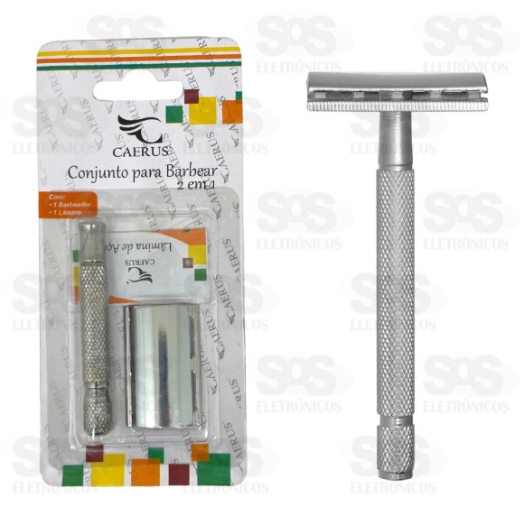 Conjunto De Barbear Com Lâmina 2 em 1 Caerus CRS-123