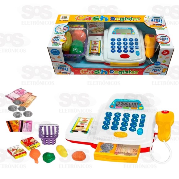 Kit Caixa Registradora Com 18 Peças Toy King TK-1138