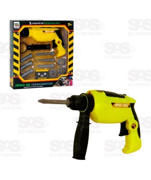 Brinquedo Furadeira e Parafusadeira Com Acessórios Toy King TK-AB2189