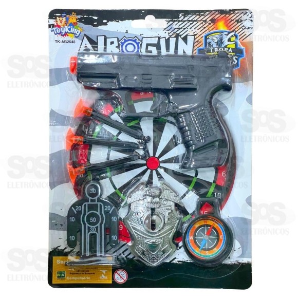 Kit Polícia Pistola De Dardos 8 Peças Toy King TK-AB2648