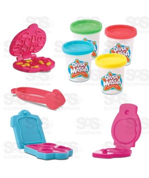 Kit Café da Manhã 5 estrelas Massa de Modelar 14 Peças Divertoys 8199