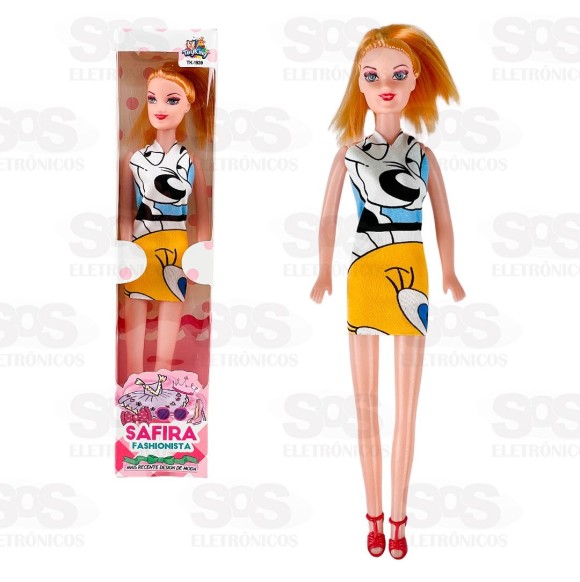 Boneca Articulada Safira Fashionista Colecionável Toy King TK-1939