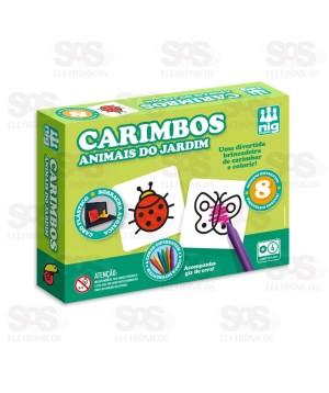 Carimbos Animais do Jardim Com 6 Giz de Cera NIg 0132