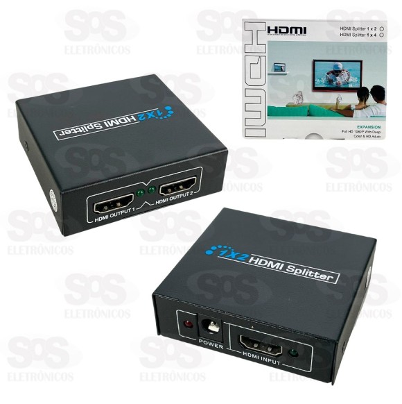 Splitter 1X2 HDMI 1 Entrada e 2 Saídas 1080P AU-8809
