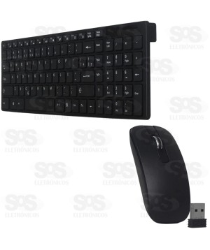 Kit Teclado e Mouse Sem Fio Exbom BK-S1000F