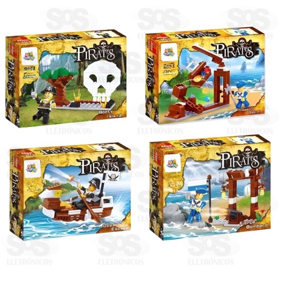 Bloco de Montar Piratas Grande Modelos Sortidos Toy King TK-AB7858