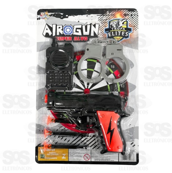 Kit Policial 6 Peças Com Lança Dardos Toy King TK-AB4191