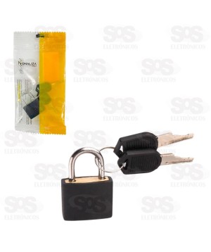 Cadeado 22,5MM De Metal Com 2 Chaves Colorido Monaliza MZ-21611