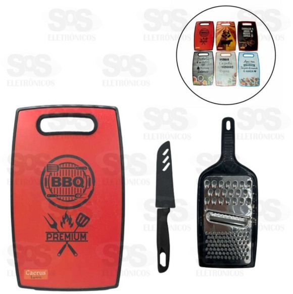 Kit Tábua Com Faca e Ralador Caerus CRS-2586