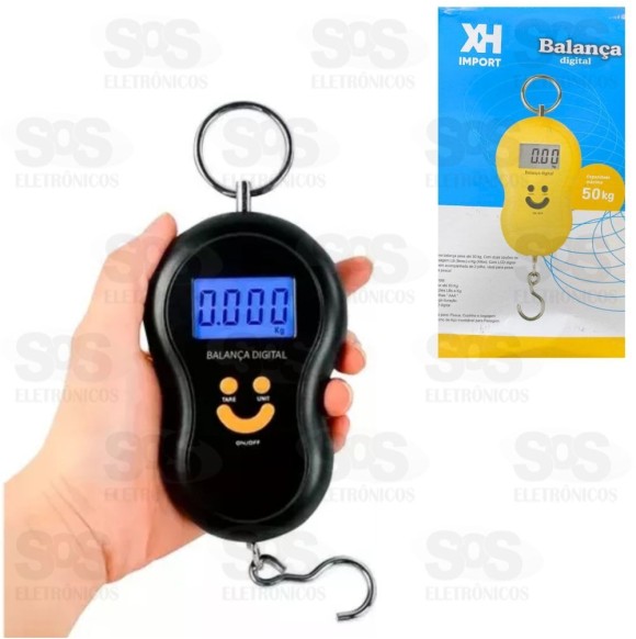Balança Digital Pêndulo Gancho Capacidade 50 Quilos XH50