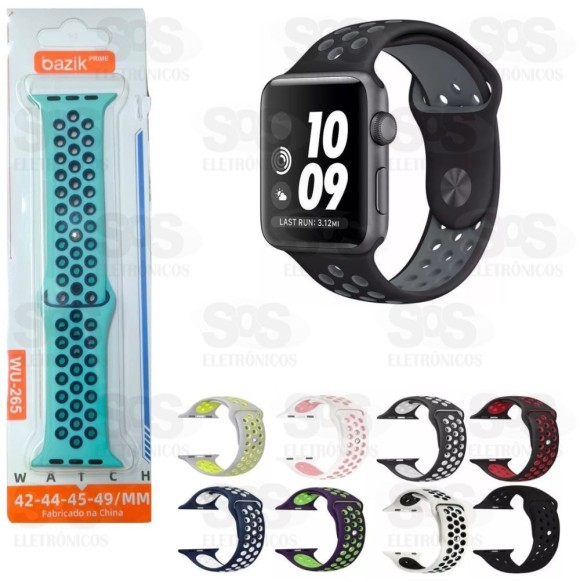 Pulseira De Silicone Esportiva 42/44/45/49mm Cores Variadas Basik WU-265