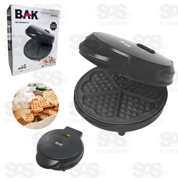 Máquina de Waffle Coração 800W 127V BAK-WAF800-127