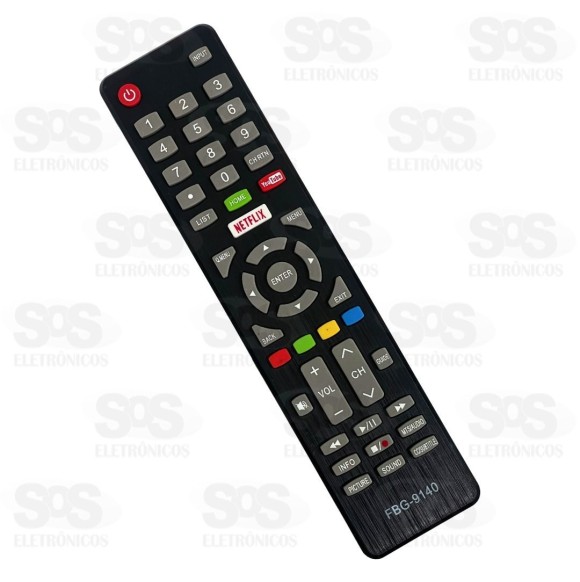Controle Remoto TV Cobia Youtube/Netflix FBG-9140
