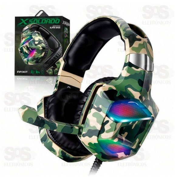 Fone Headset Gamer X Soldado Com LED Exbom GH-X2700