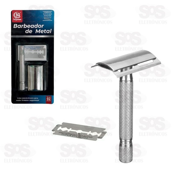 Aparelho De Barbear em Metal Com Lâmina SQ-1732