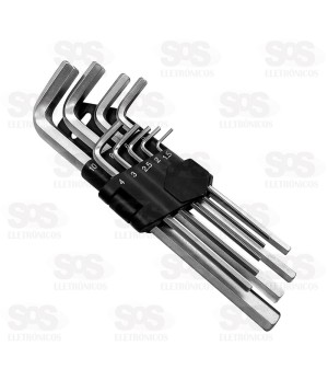 Kit Chave Allen 1,5mm-10mm Com 9 Peças FBG 3219
