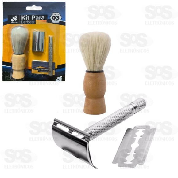 Kit Para Barbear 3 Em 1 Barbelona BAR-14040-3