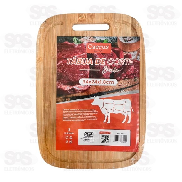 Tábua De Bambu Para Corte 34x24CM Caerus CRS-2290