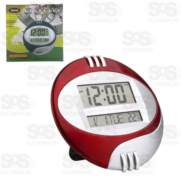 Relógio Digital De Parede e Mesa Com Despertador AG8897